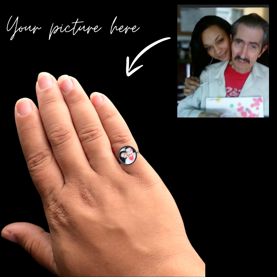 Customized mini photo ring