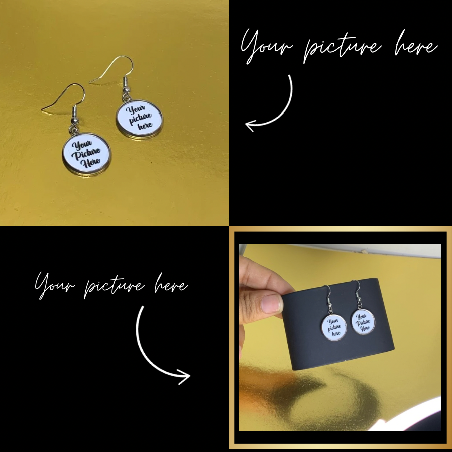 Dangling bezel earrings