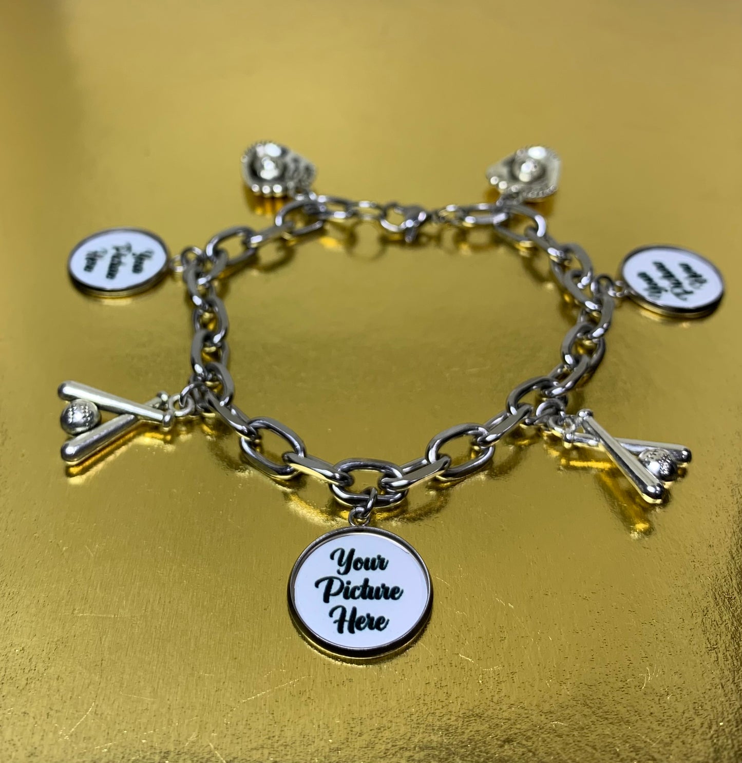 Softball/Baseball photo charm bracelet