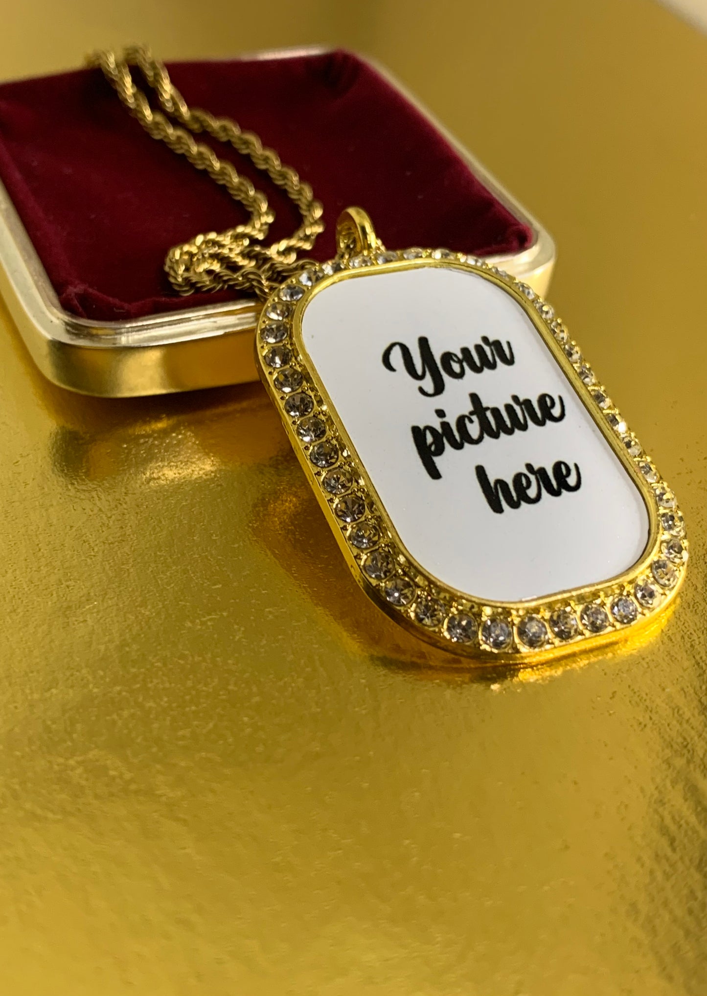 Photo dog tag necklace