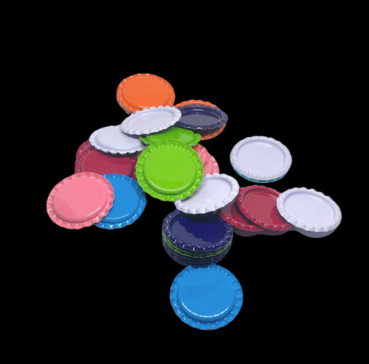 Multicolored bottle caps