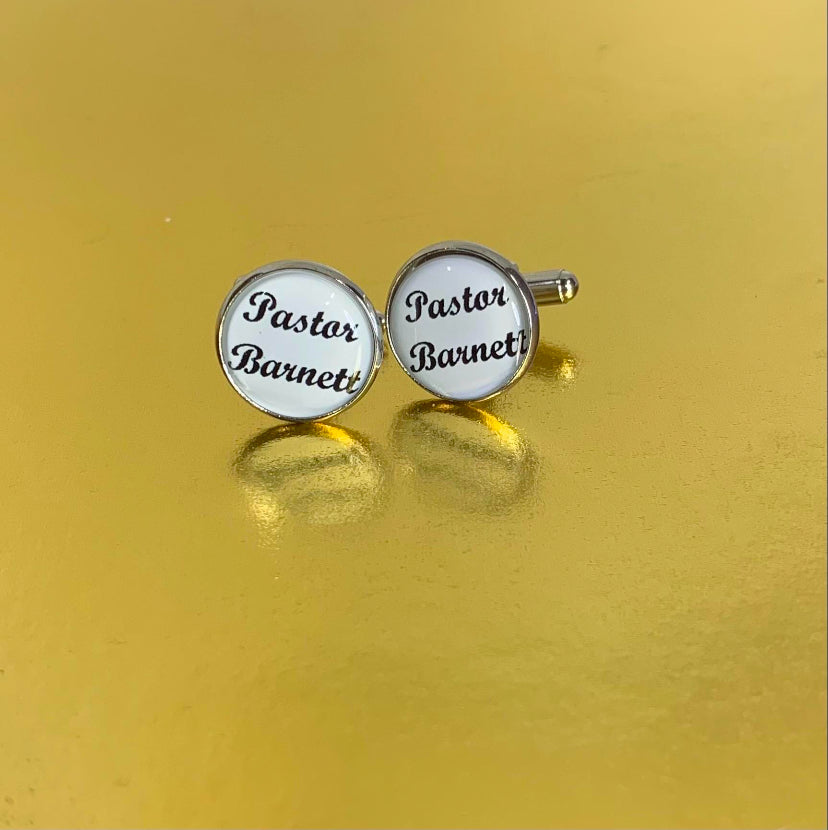 Text customized cuff links