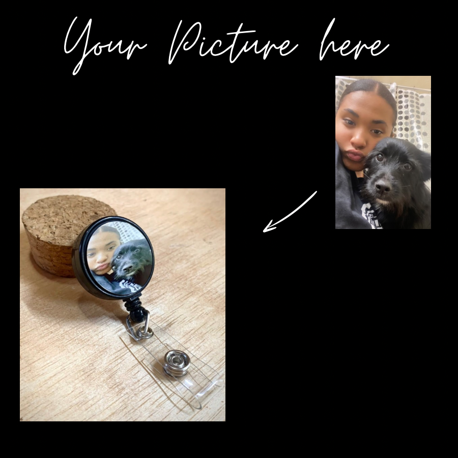 Customized photo badge reel