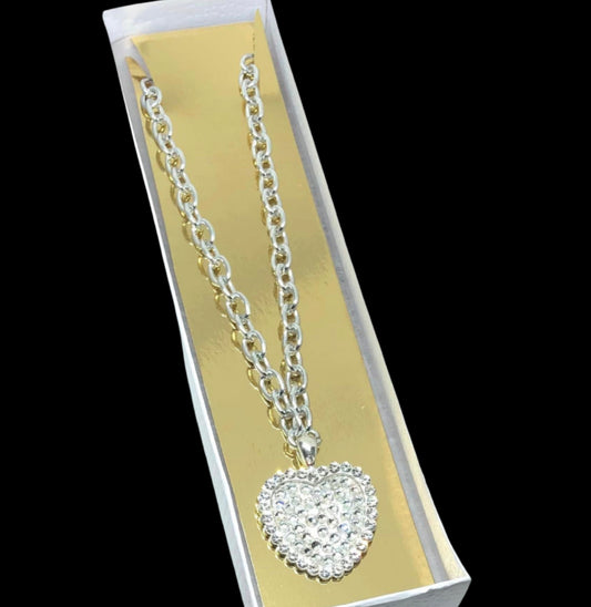 Rhinestone charm necklace