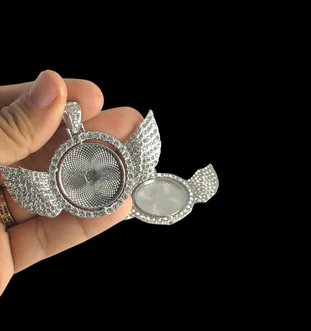 Double sided circle angel wing (bezel & glass only)