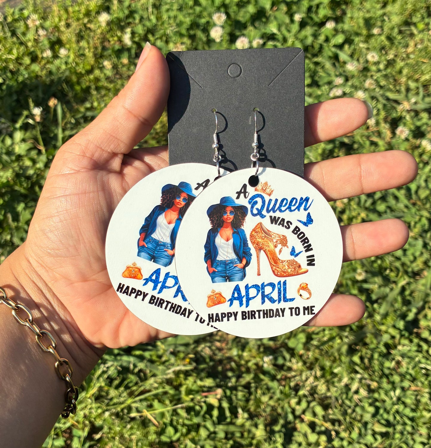 April queen earrings