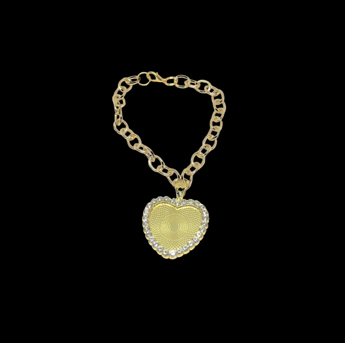 Rhinestone photo charm bracelet (chain)