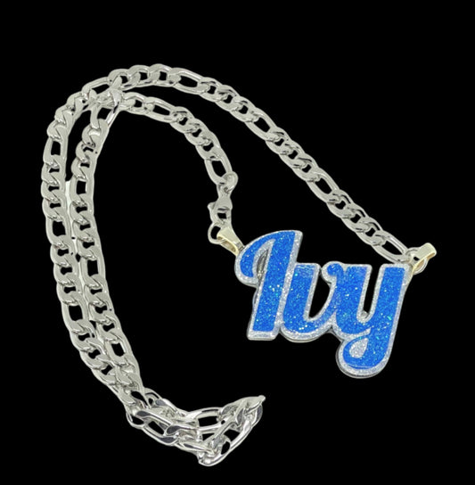 Blue & Silver Name Necklace