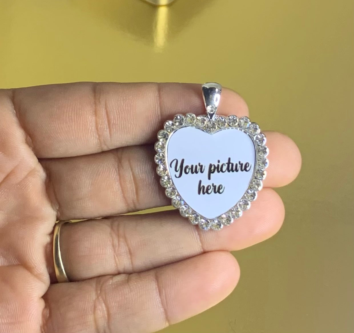 Customized Heart Rhinestone Charm