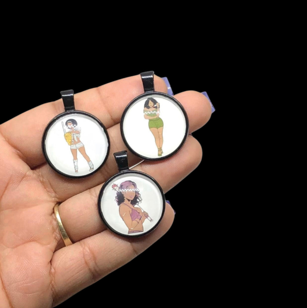 Scary women charm set