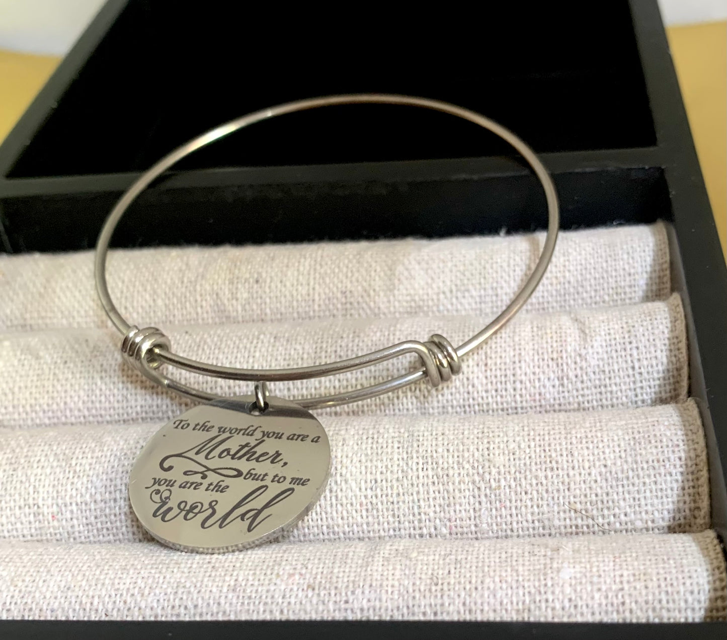 To the world you are a Mother quote charm bangle