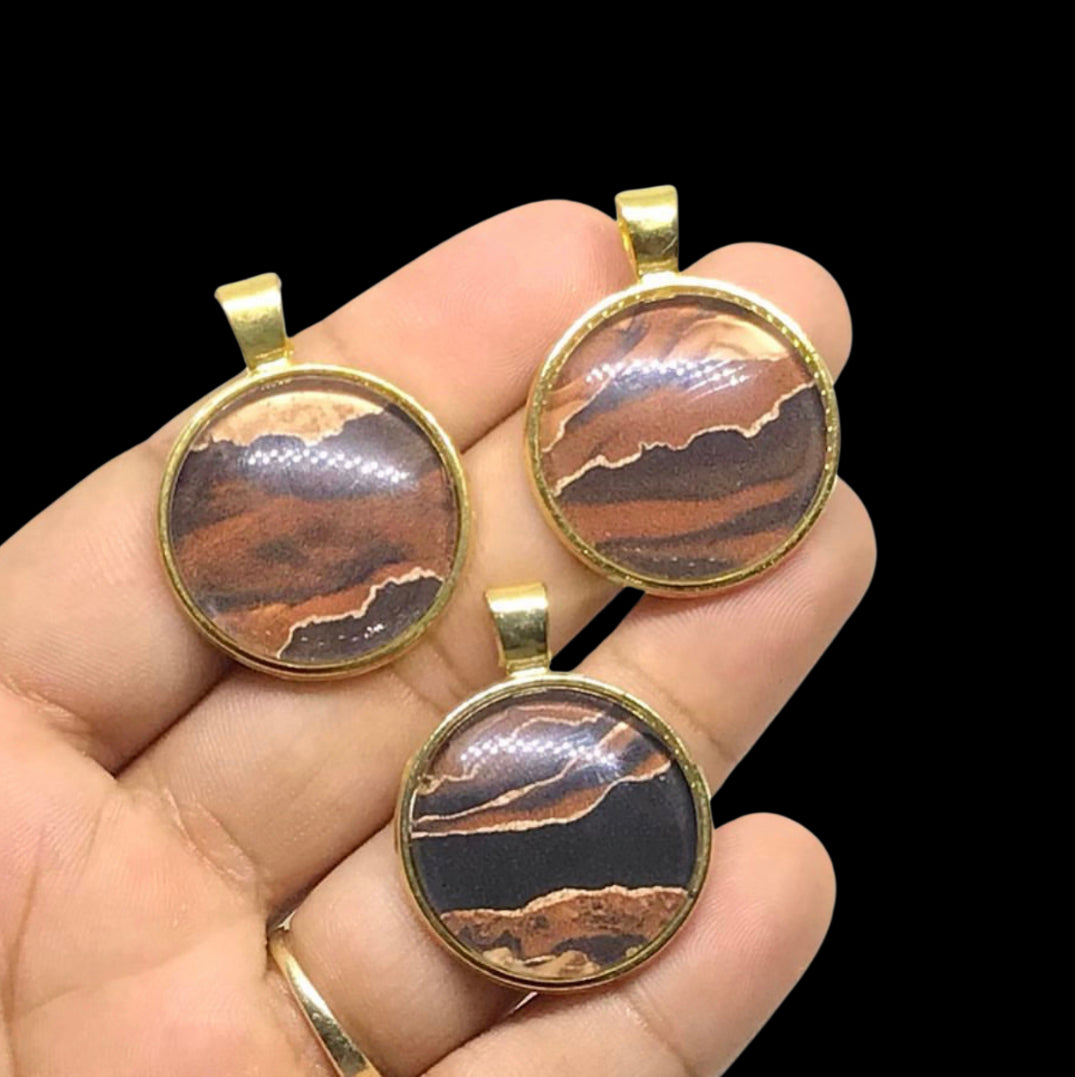 Brown & black abstract pendants