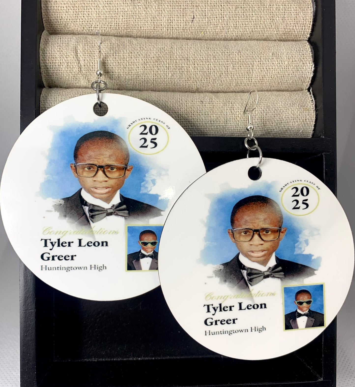 XL grad photo earrings