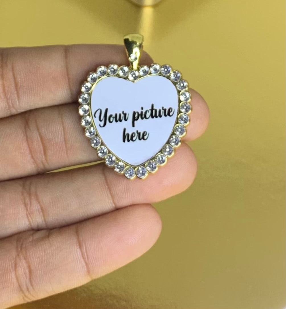 Customized Heart Rhinestone Charm