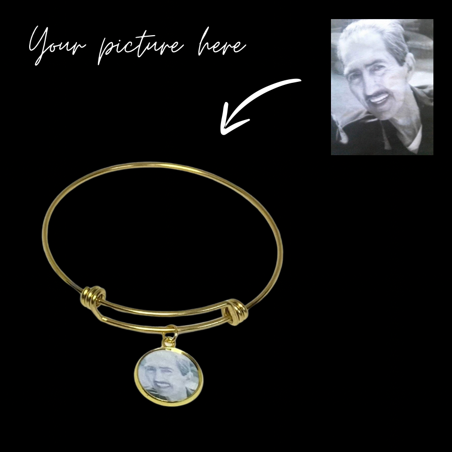 Photo charm bangle bracelet