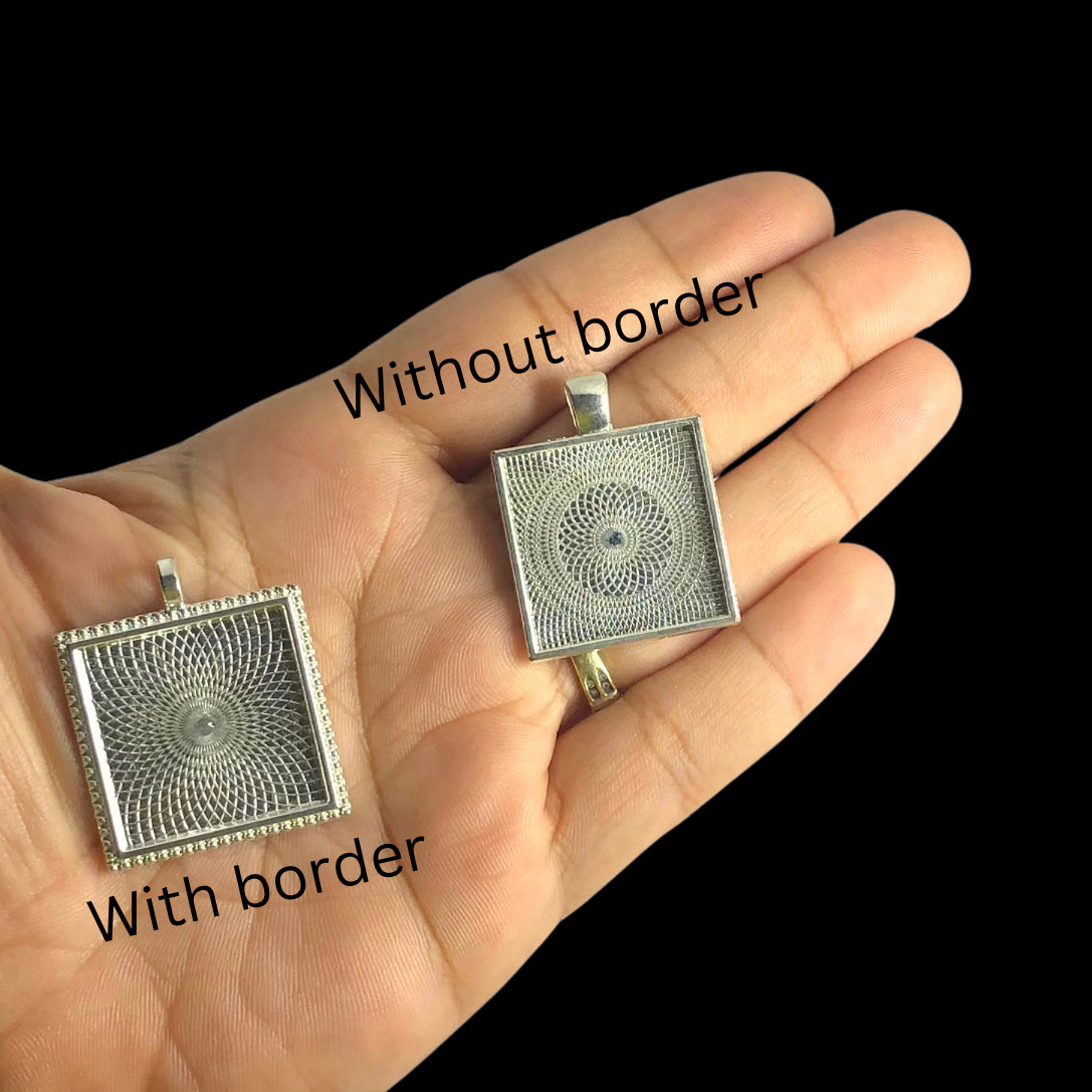 Non rhinestone square (bezel & glass only)