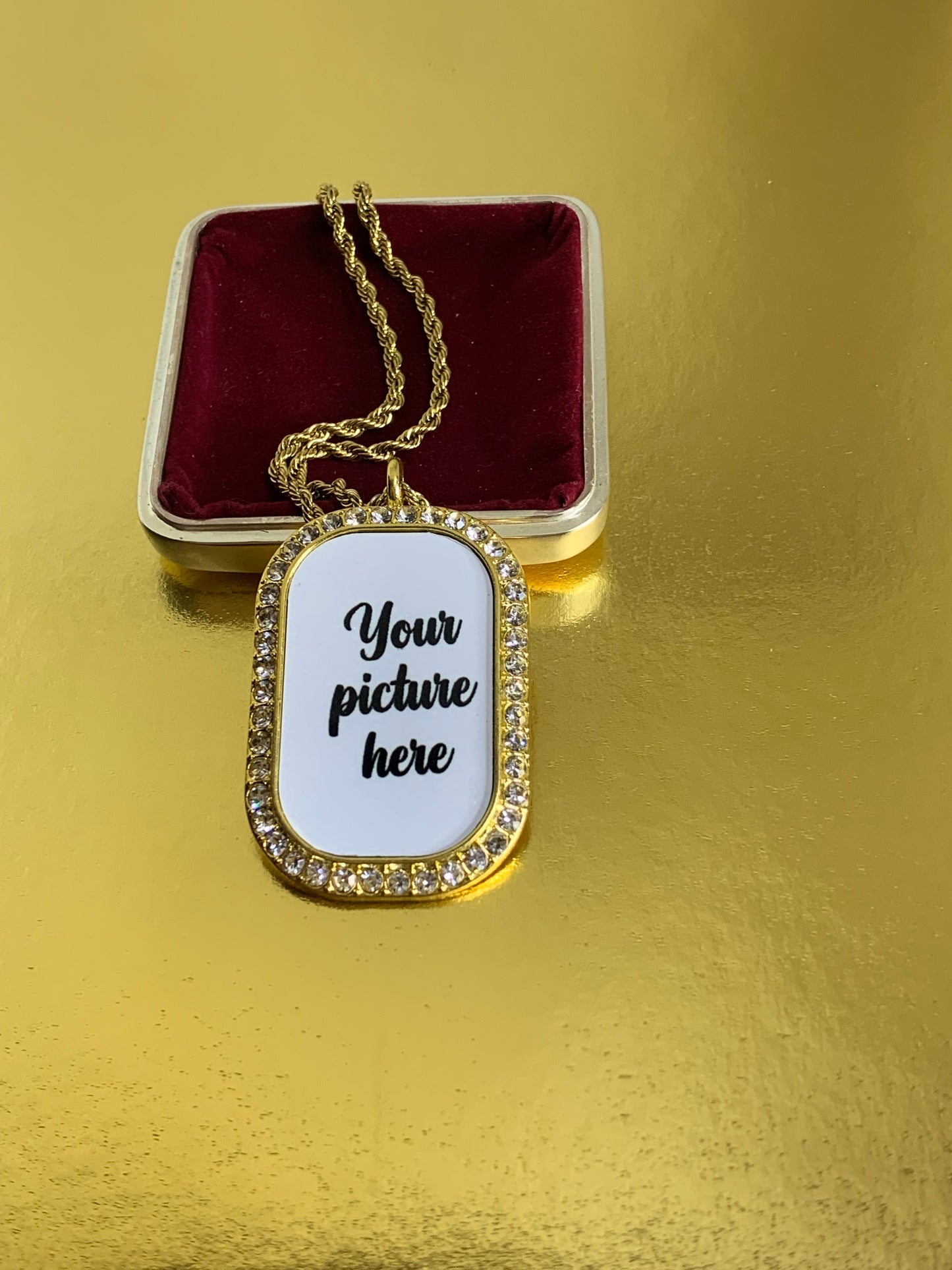 Photo dog tag necklace