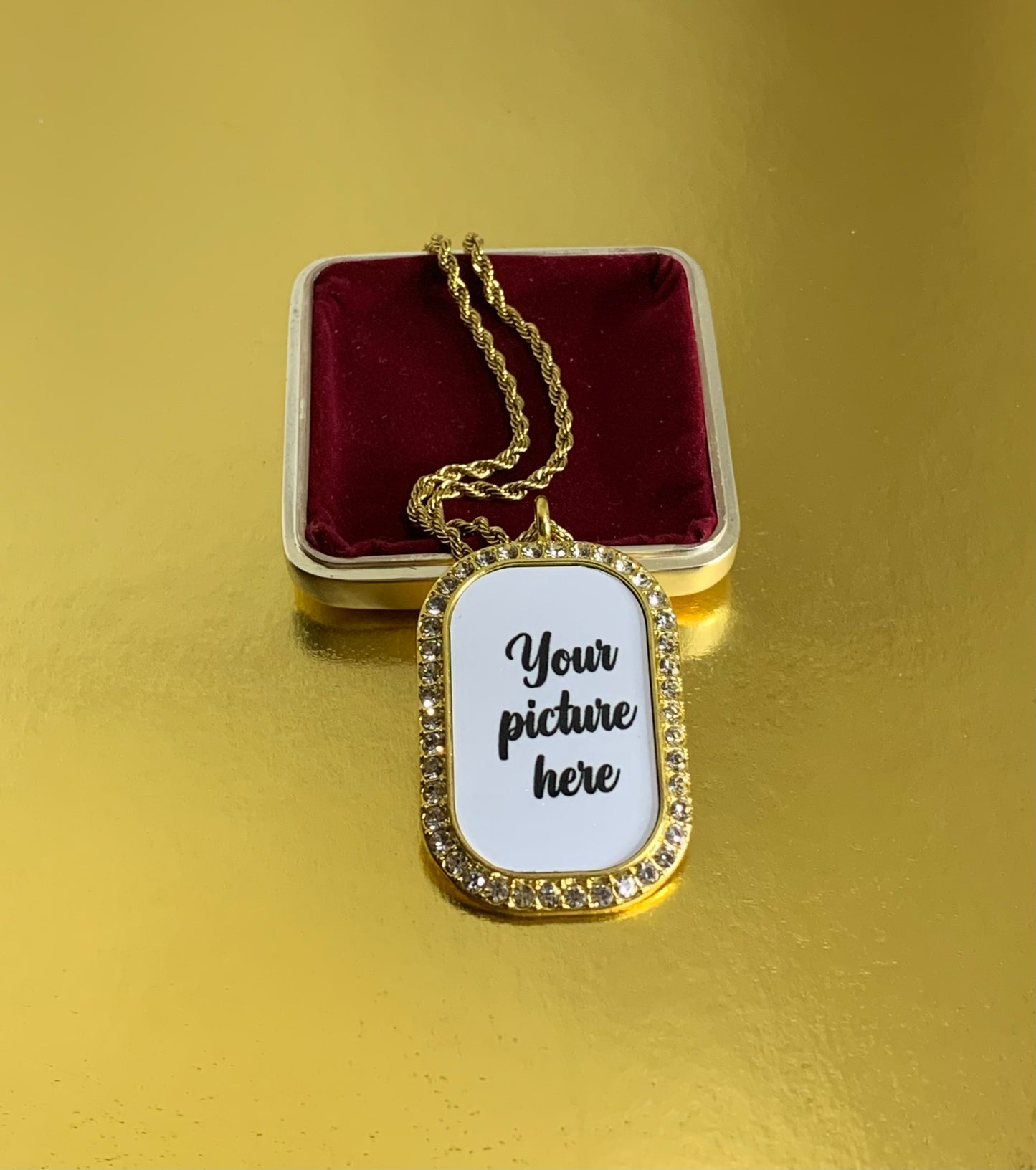 Photo dog tag necklace