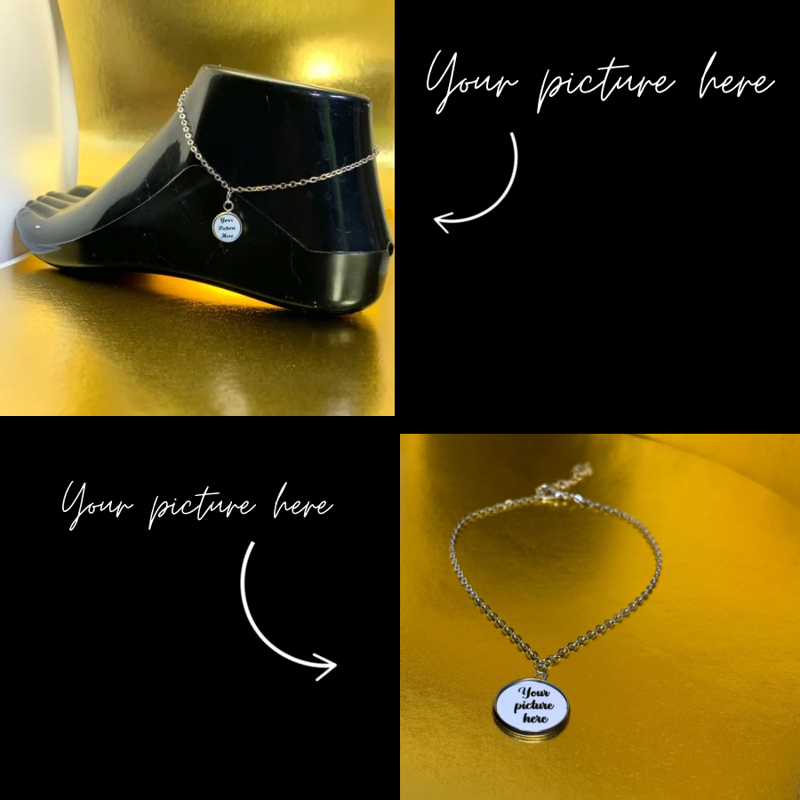 Dainty photo anklet