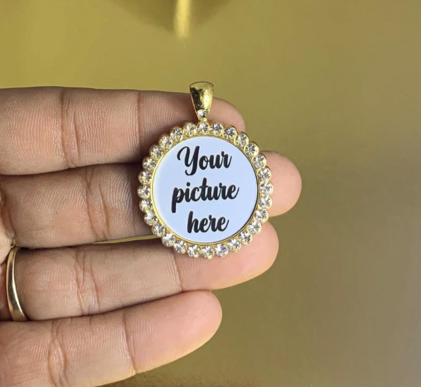 Customized Circle Rhinestone Charm
