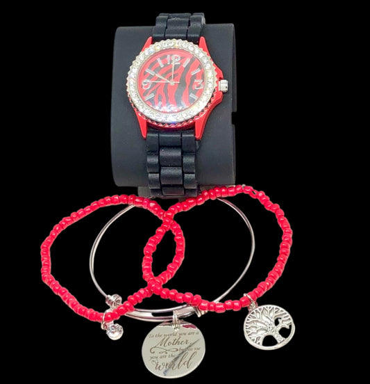 Black & Red Watch Set