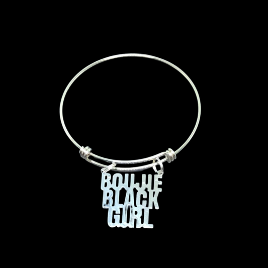 Boujie Black Girl Stainless Steel Girl Bangle Bracelet