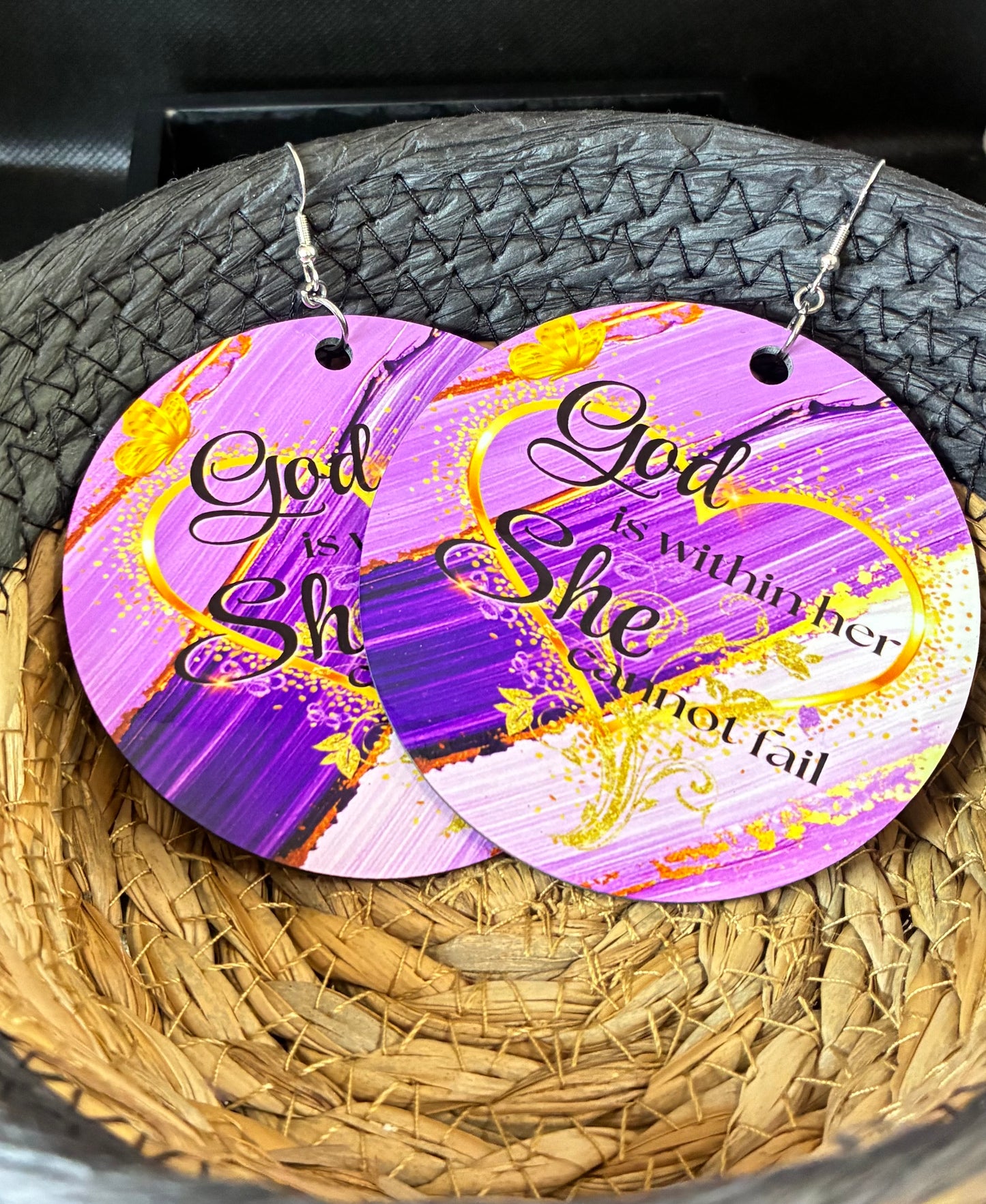 God is within her earrings (XL)