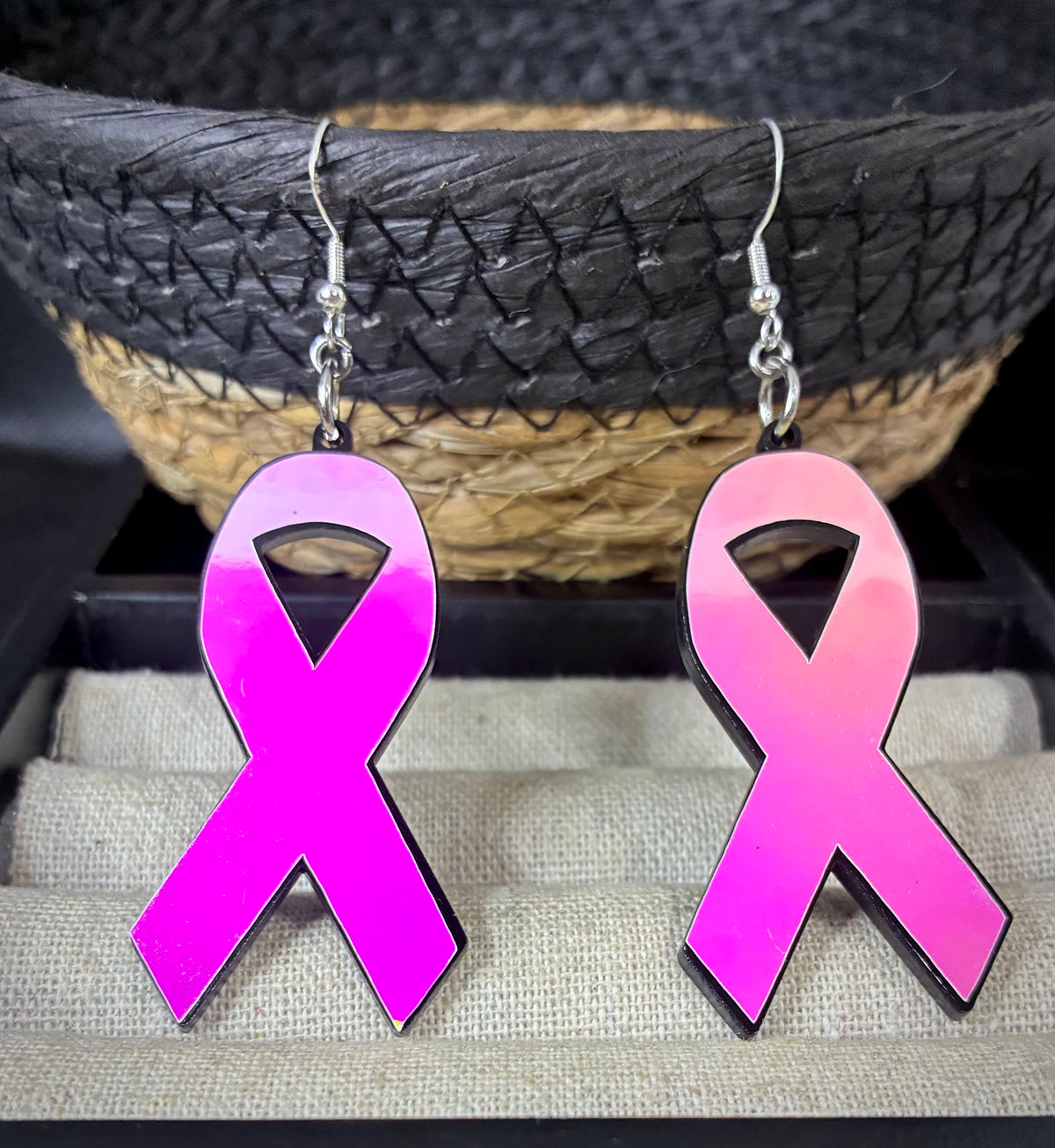 Holographic ribbon earrings