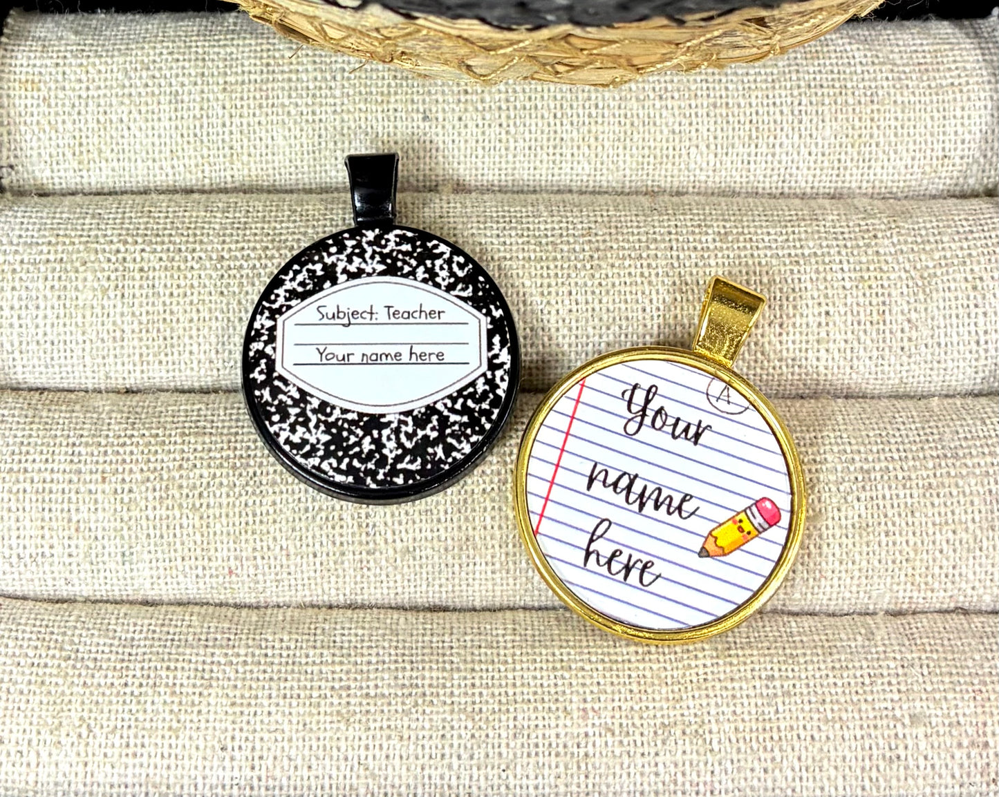 School supply teacher charms