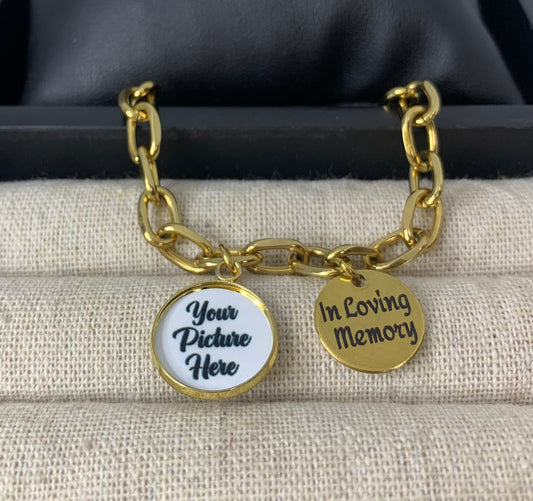 In loving memory photo bracelet