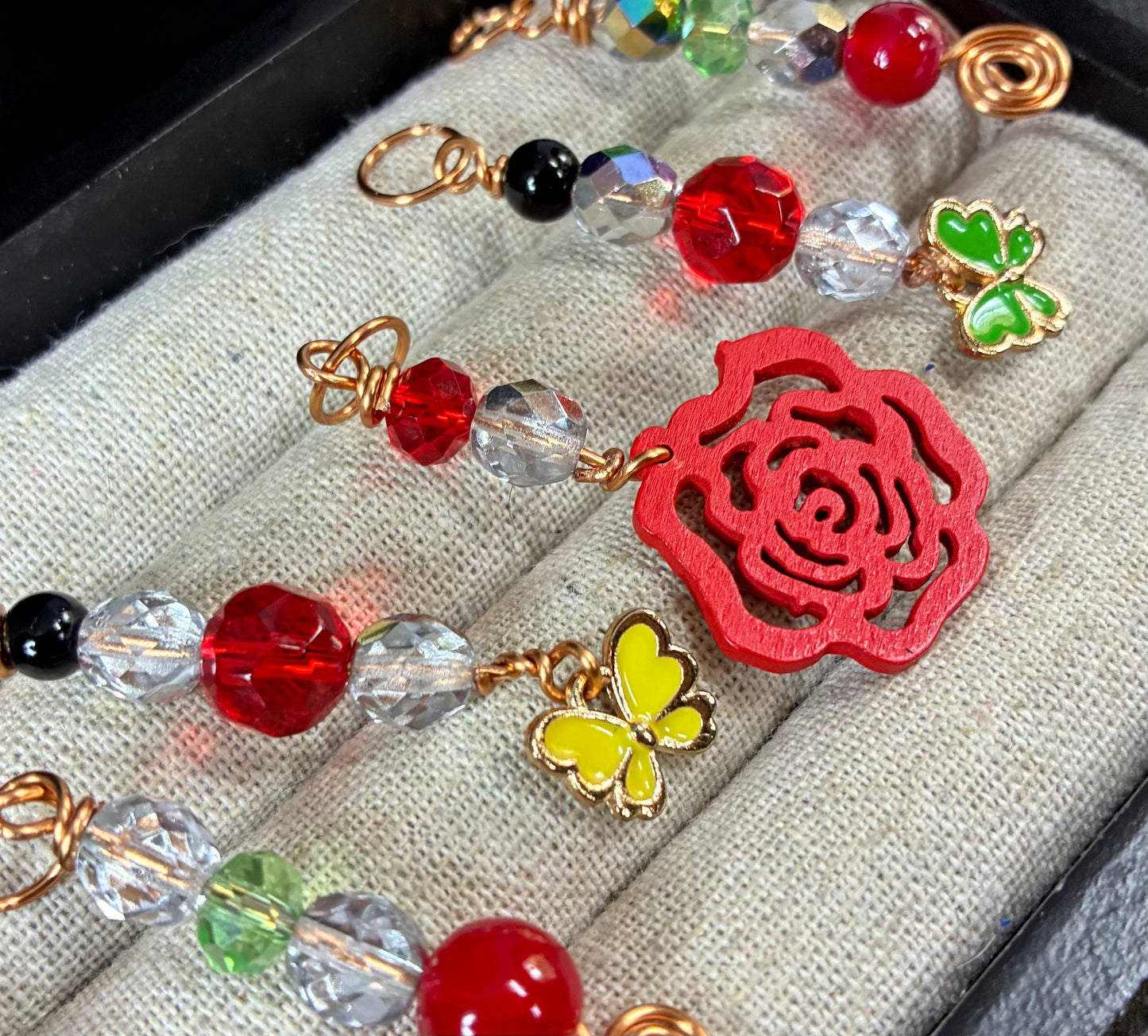 Butterfly/rose hair charms