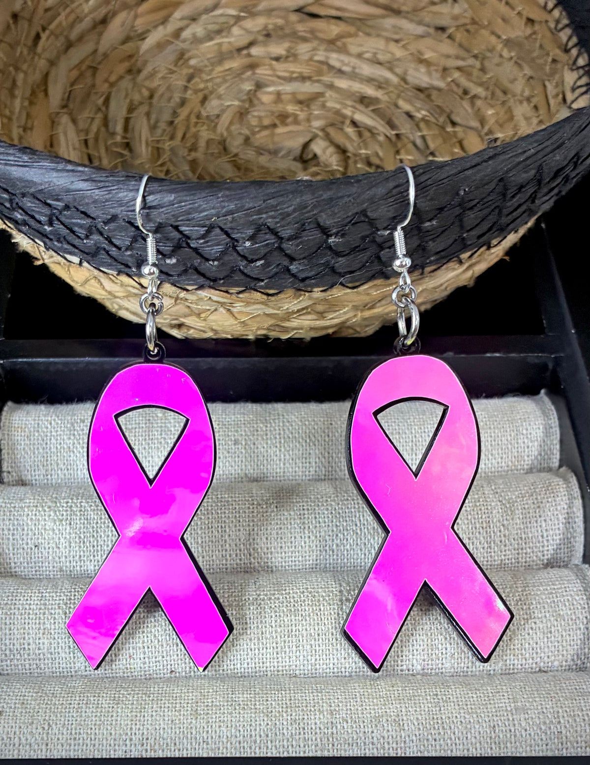 Holographic ribbon earrings