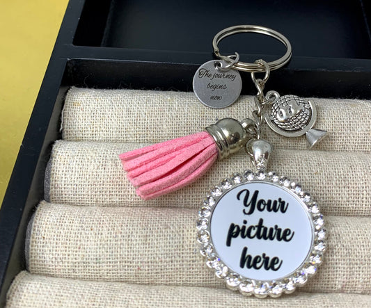 The journey begins now keychain