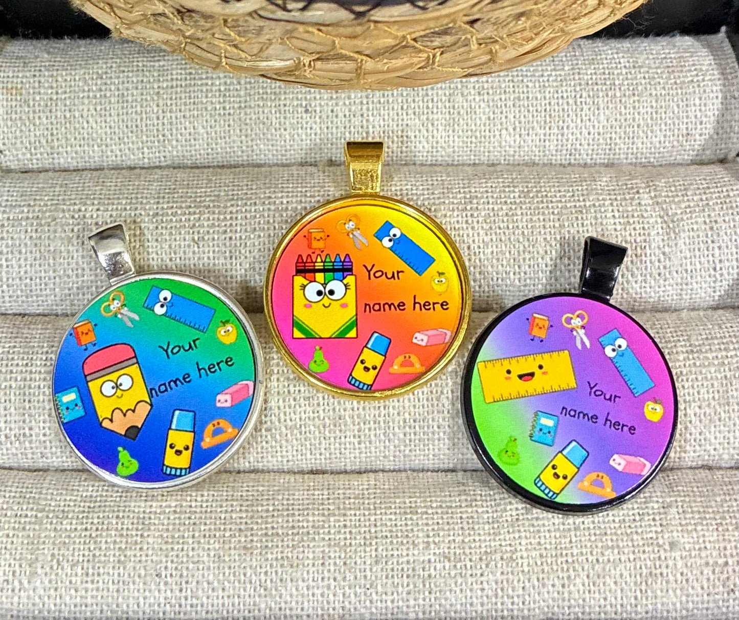Colorful teacher charms