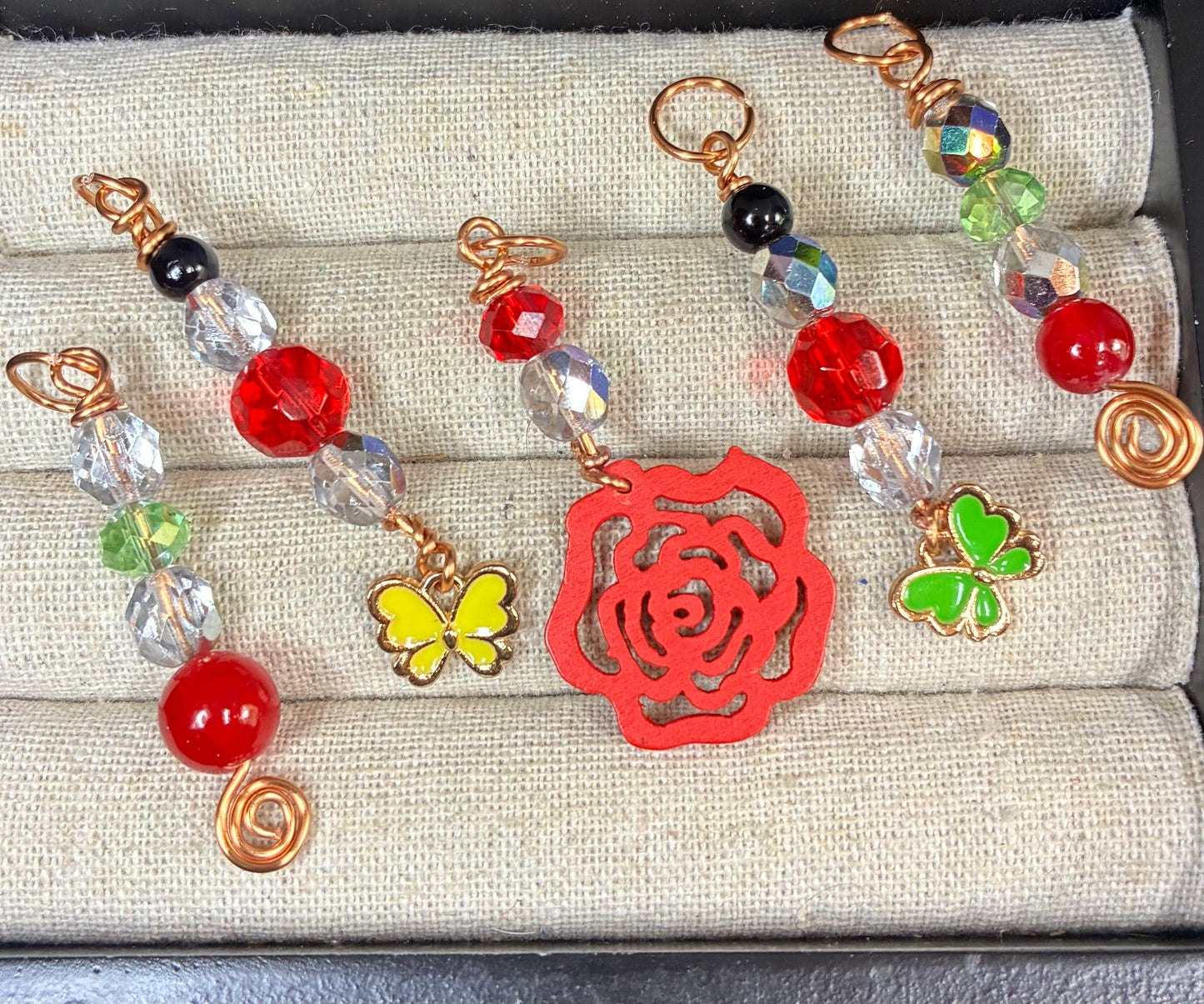 Butterfly/rose hair charms