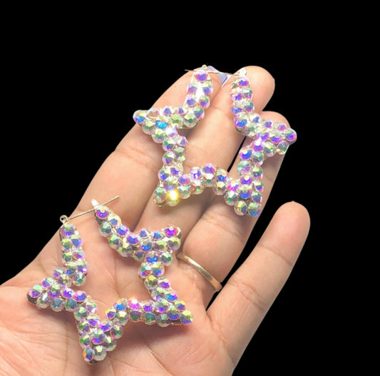 Star Shaped Rhinestone Earrings