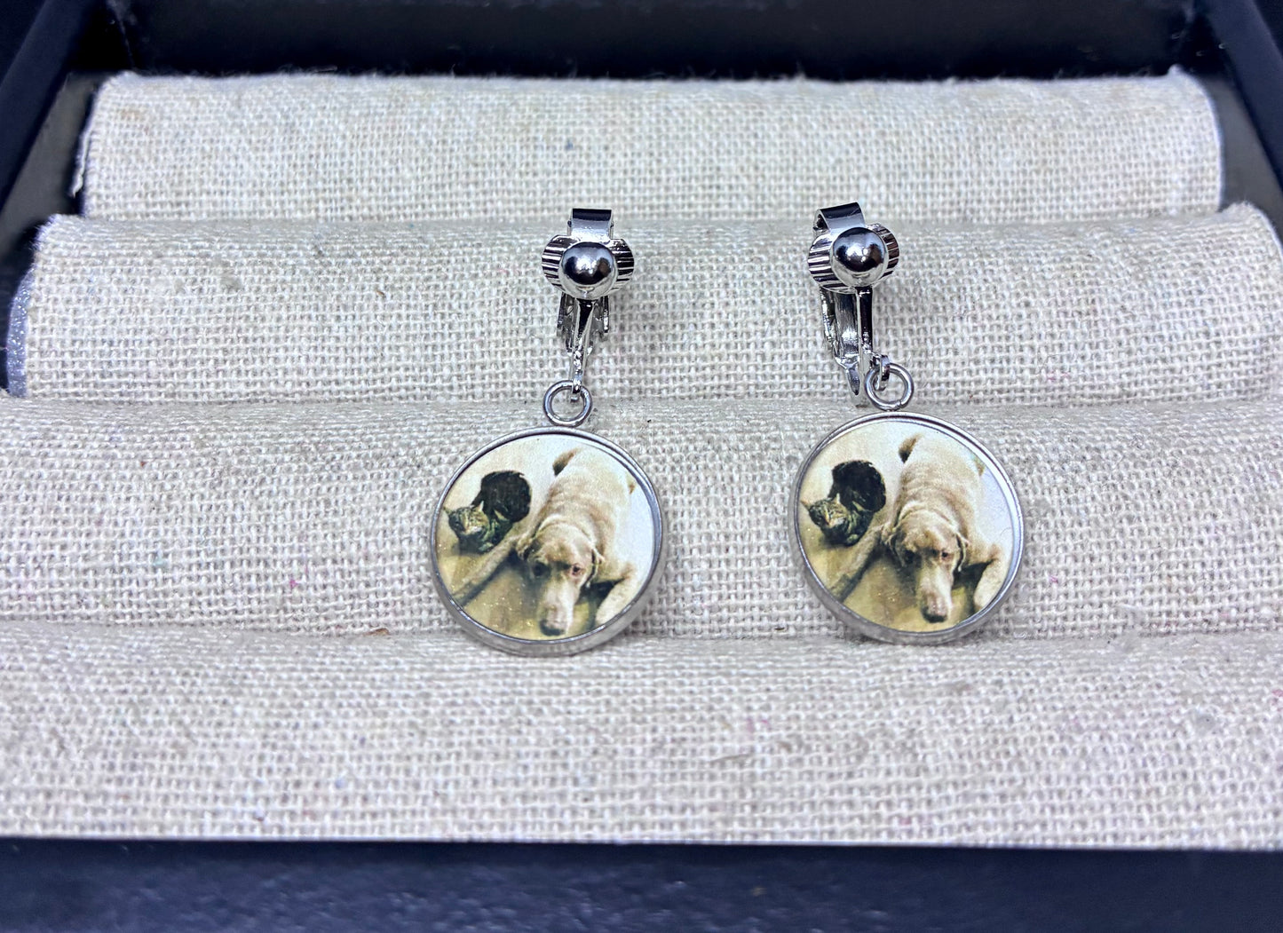 Photo clip on earrings