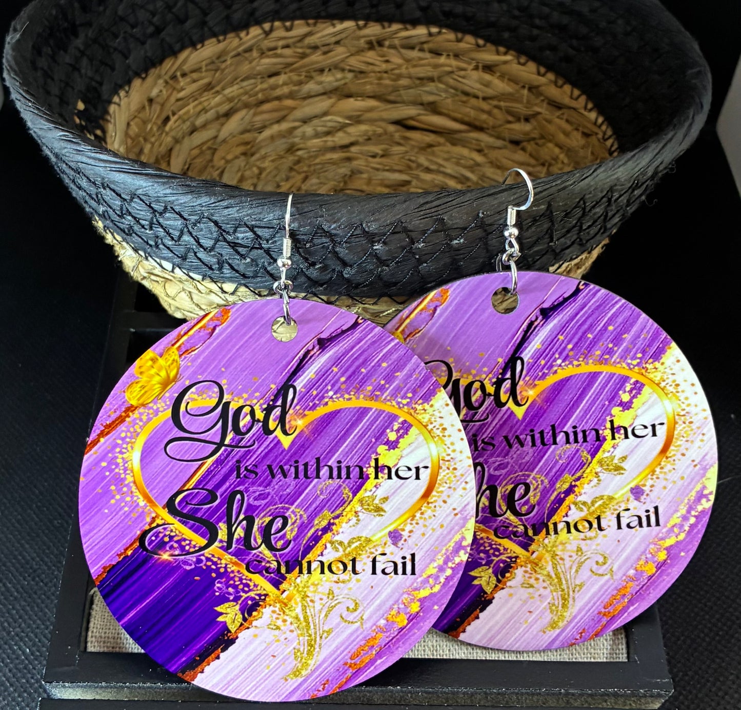 God is within her earrings (XL)