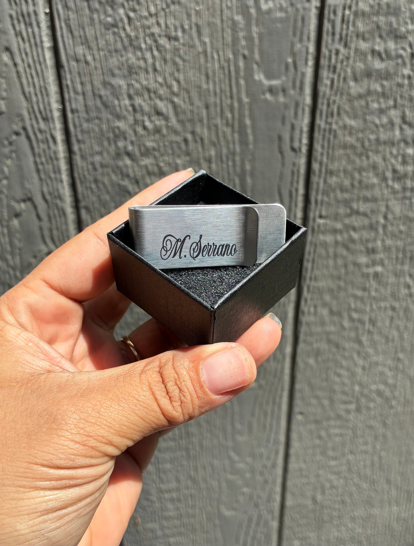 Engraved money clip (horizontal)