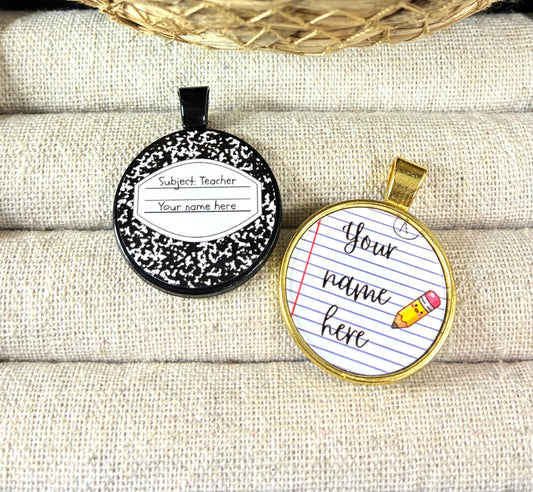 School supply teacher charms