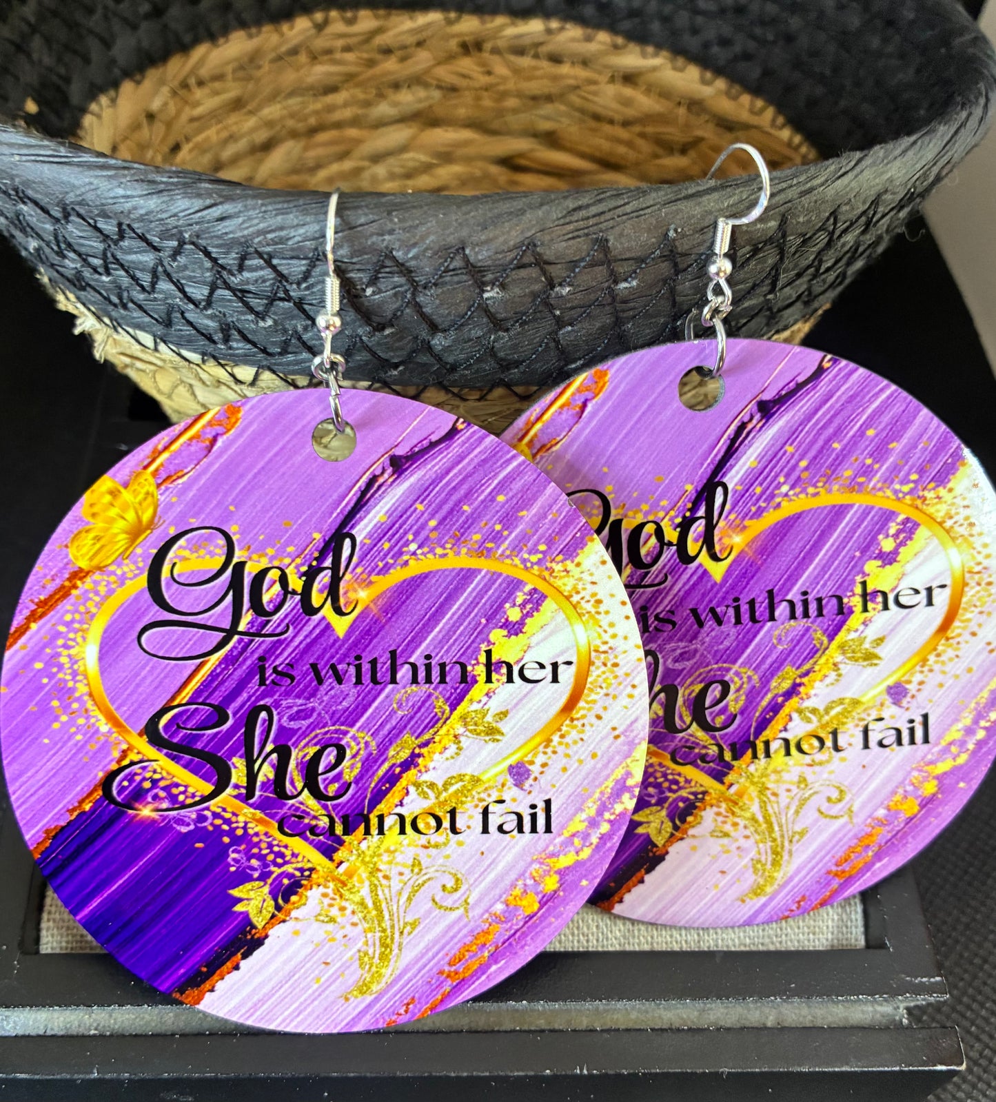 God is within her earrings (XL)