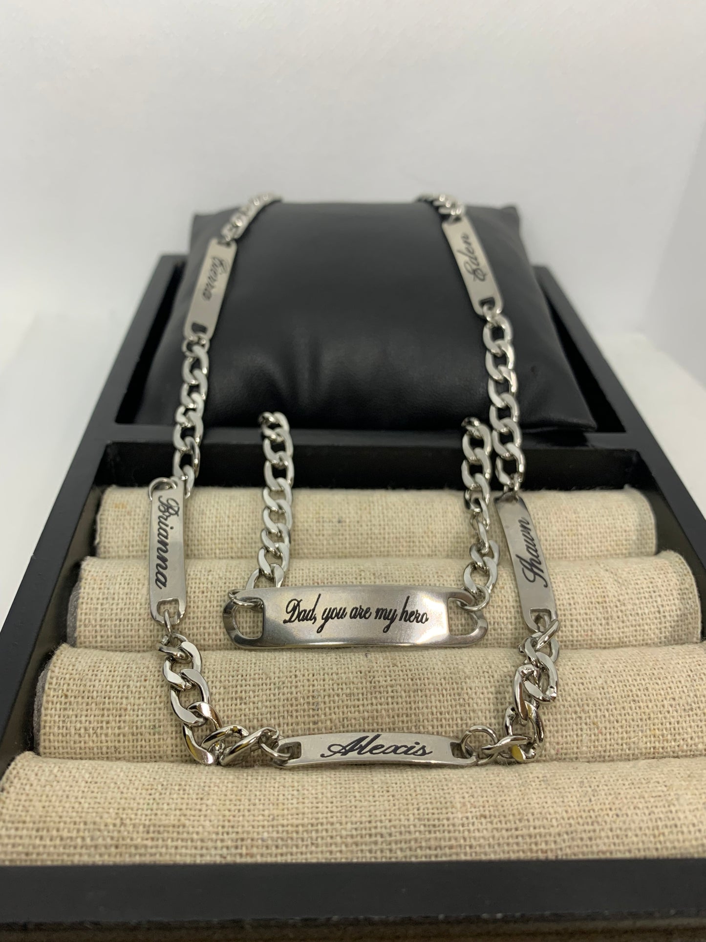 Name link necklace & bracelet set