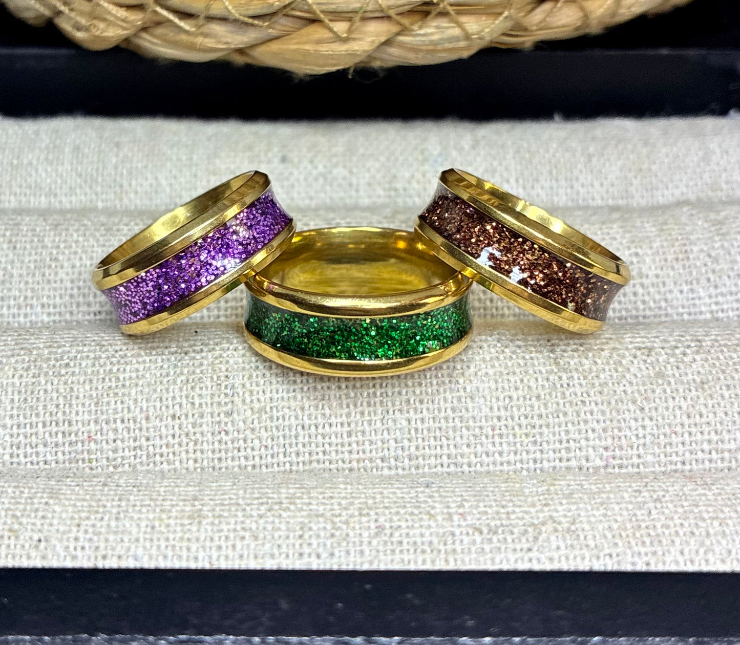 Glitter inlay ring