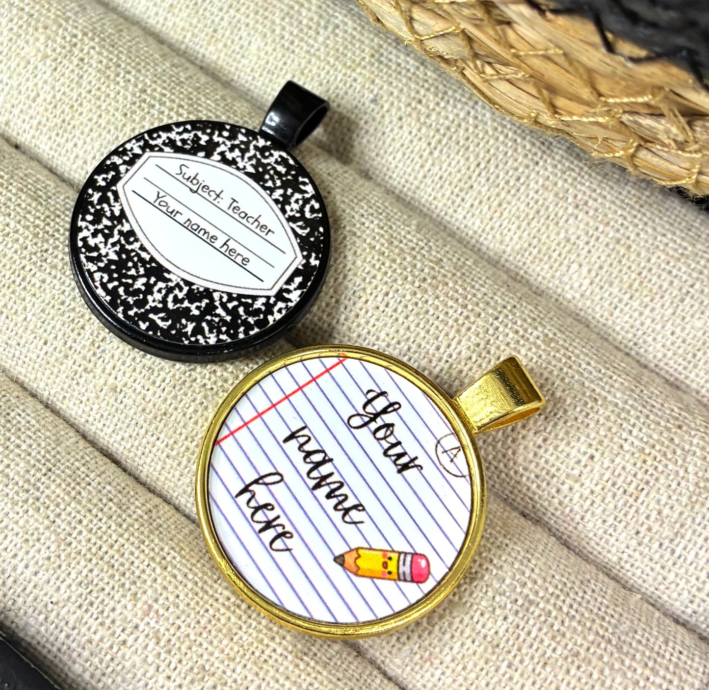 School supply teacher charms