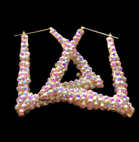 Large Rhinestone Studded Earrings