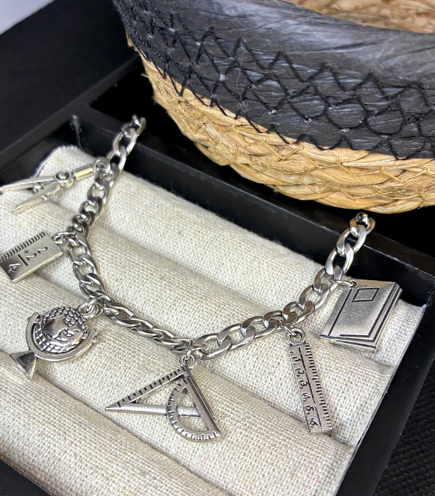 School themed charm bracelet