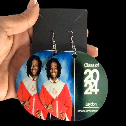 Jumbo grad photo earrings