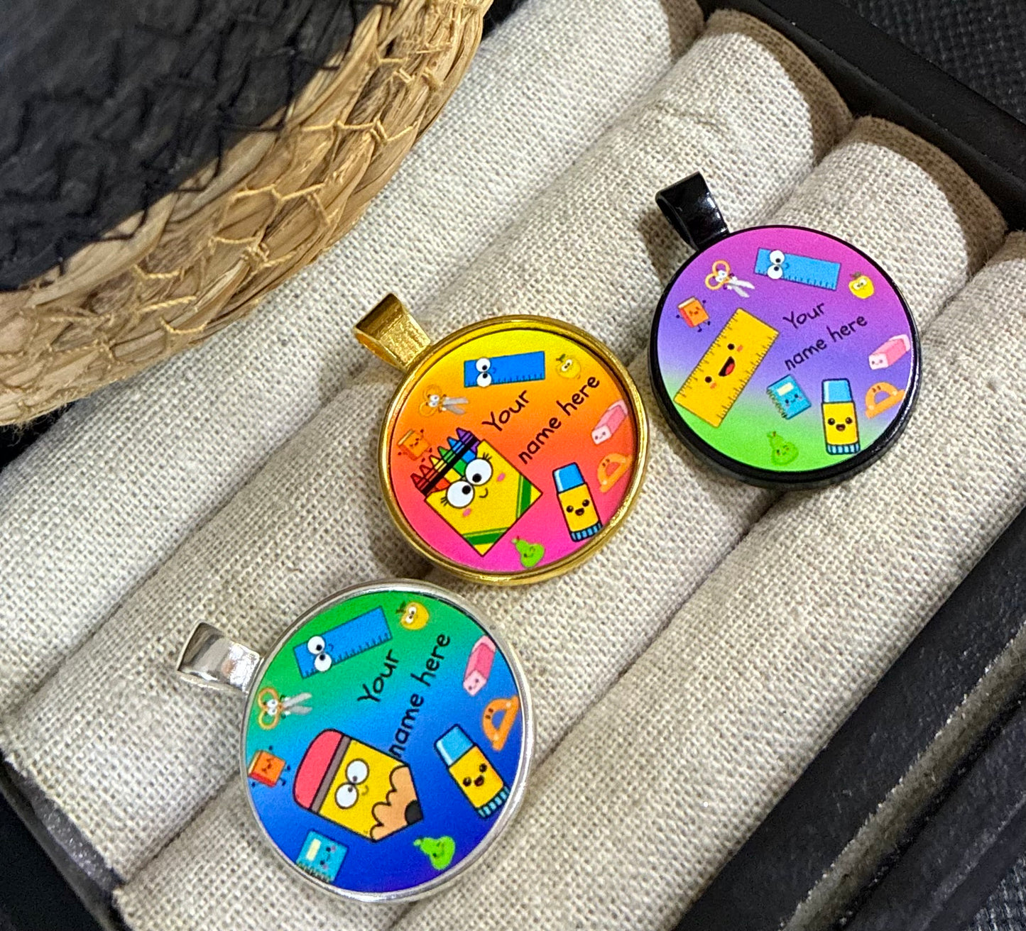 Colorful teacher charms