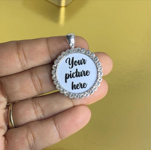 Customized Circle Rhinestone Charm